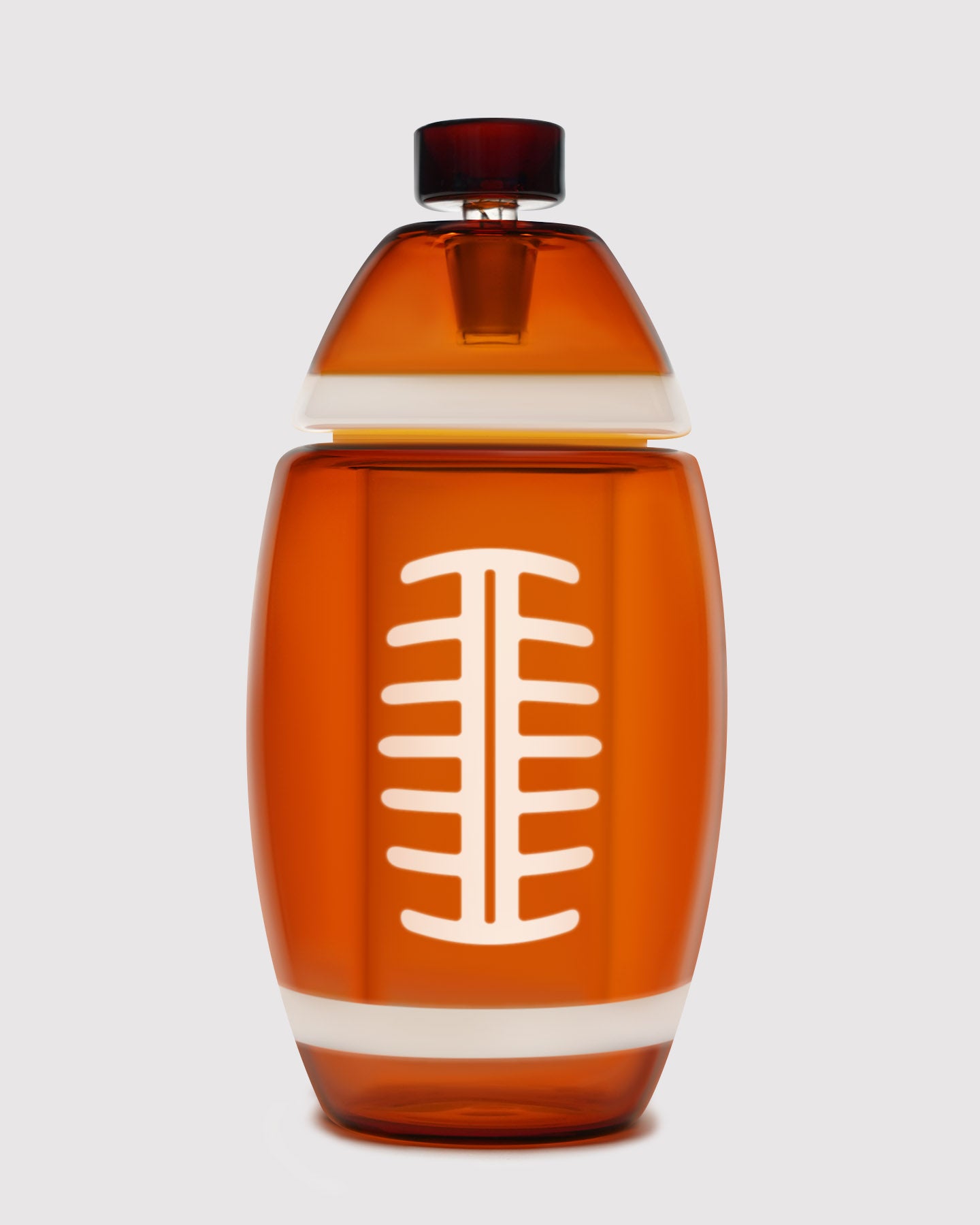 american football gravity bong against a white background