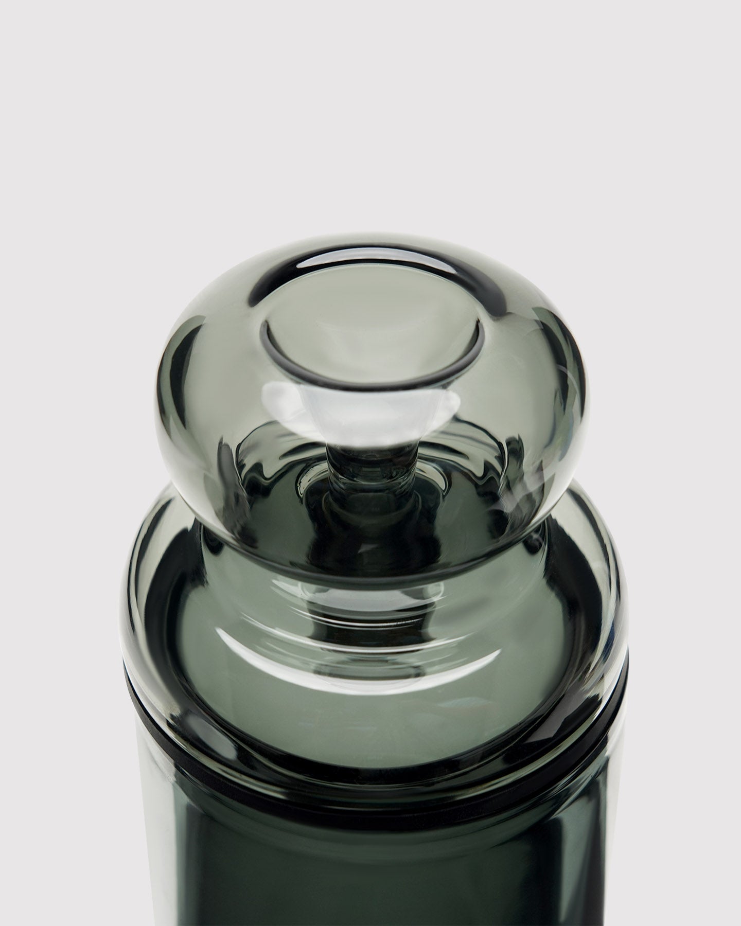 black glass gravity bong top view