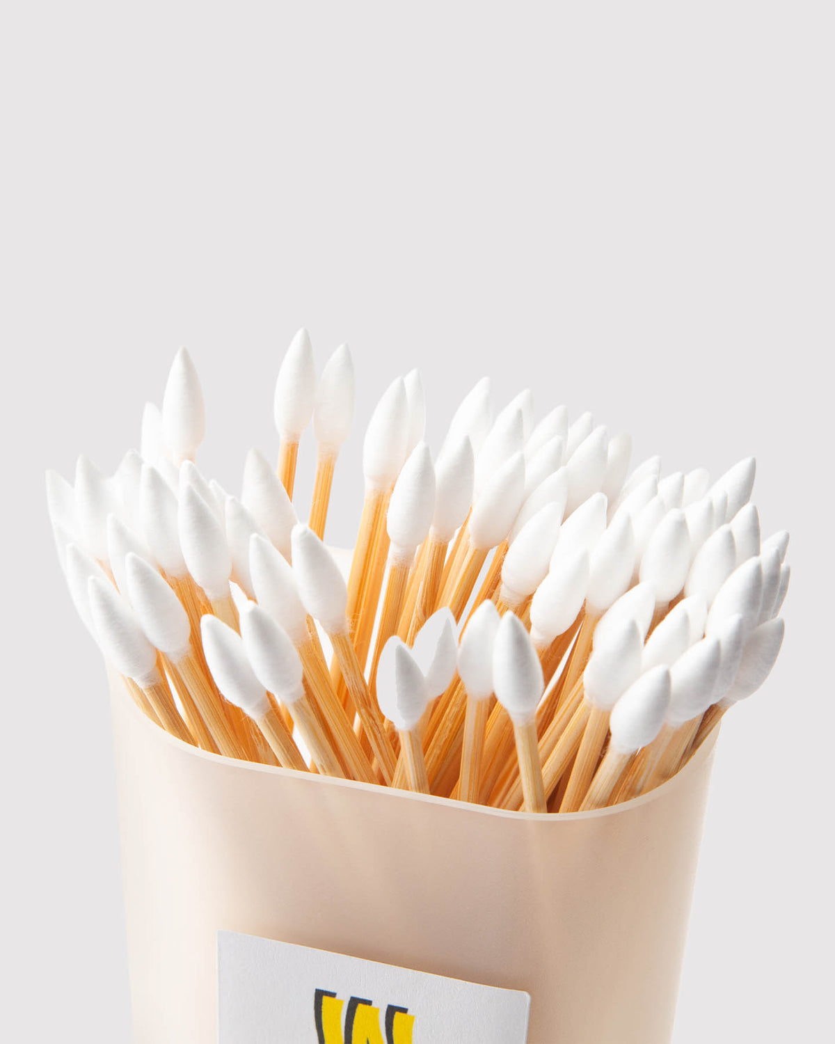 closeup of cotton long swabs