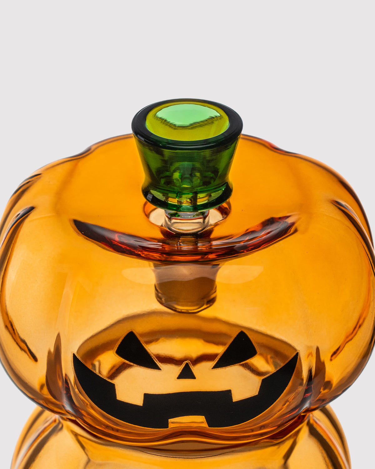 closeup of pumpkin gravity bong bowl