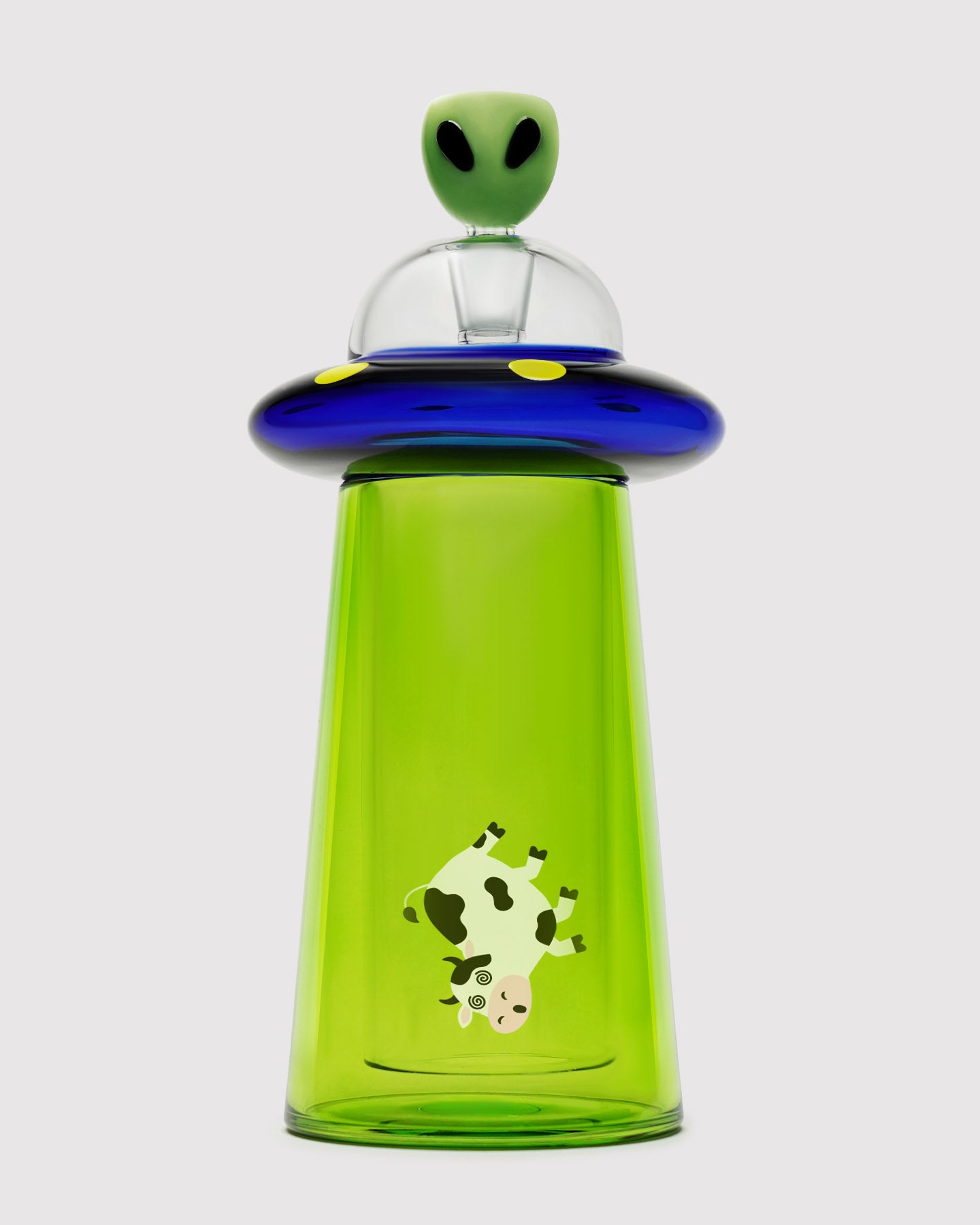 ufo alien gravity bong against white background