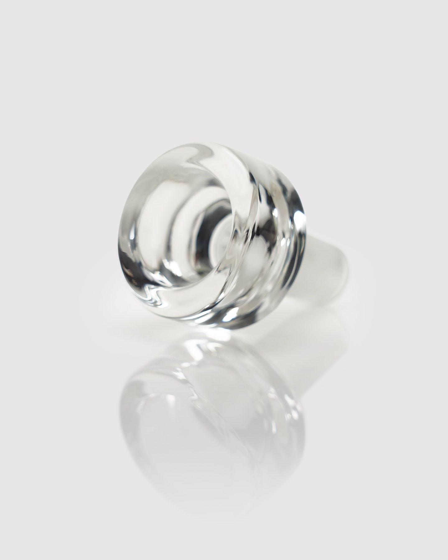 14mm clear glass bong bowl against white background 