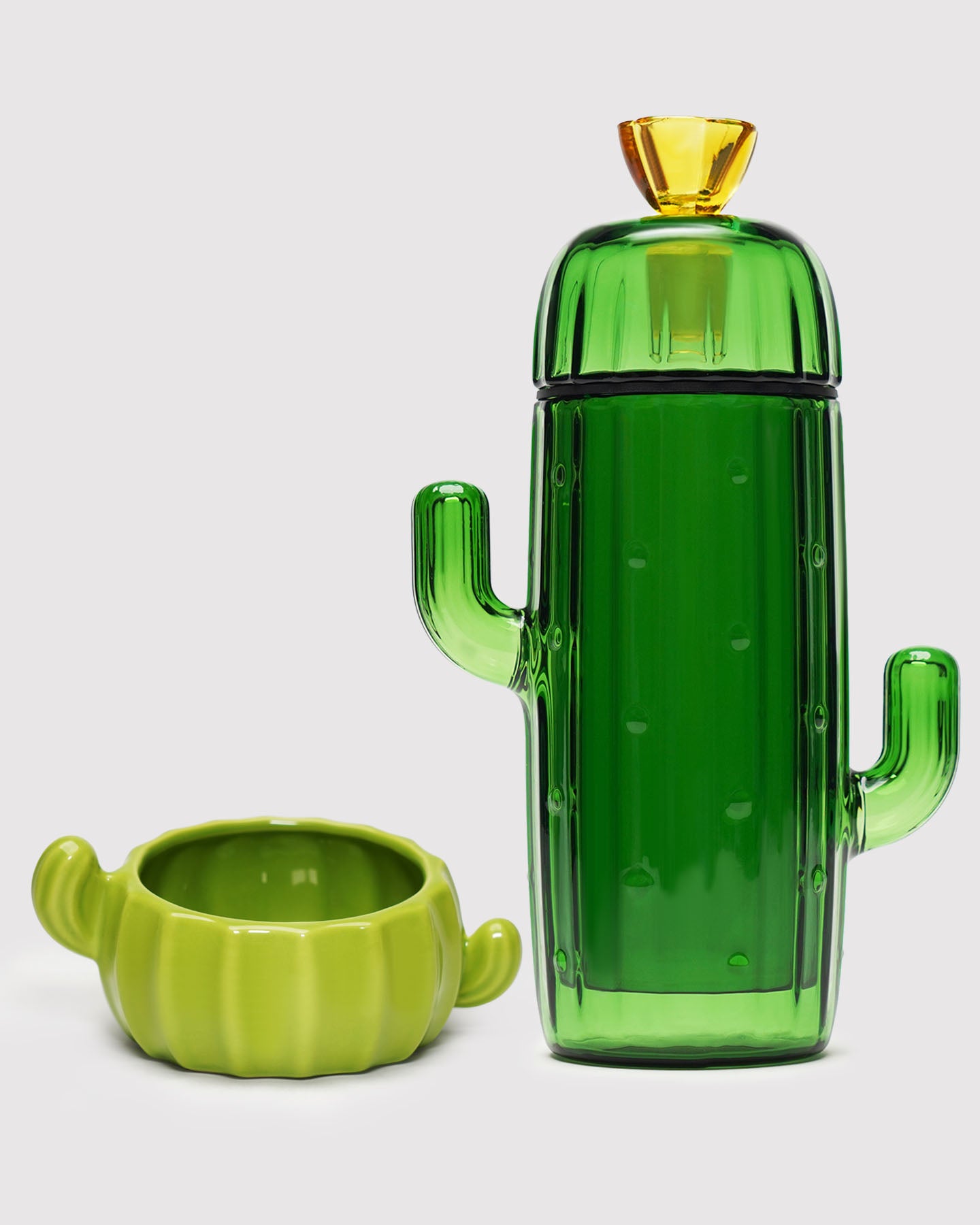 cactus ashtray paired with cactus gravity bong 