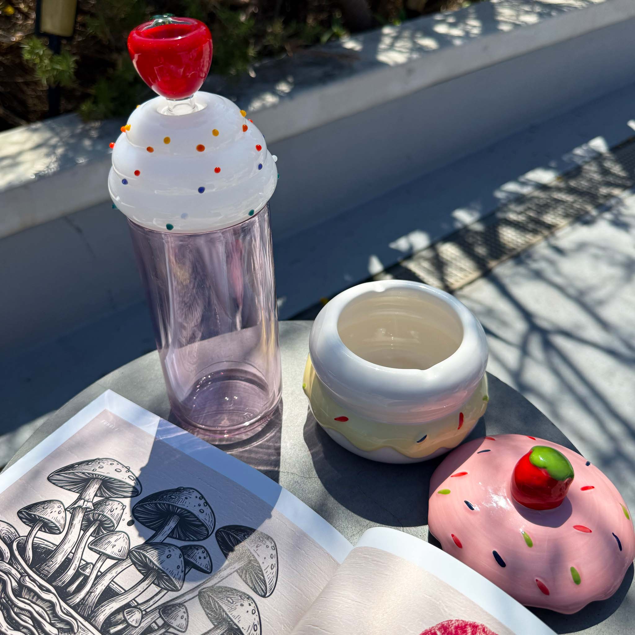 milkshake gravity bong with pancake ash tray